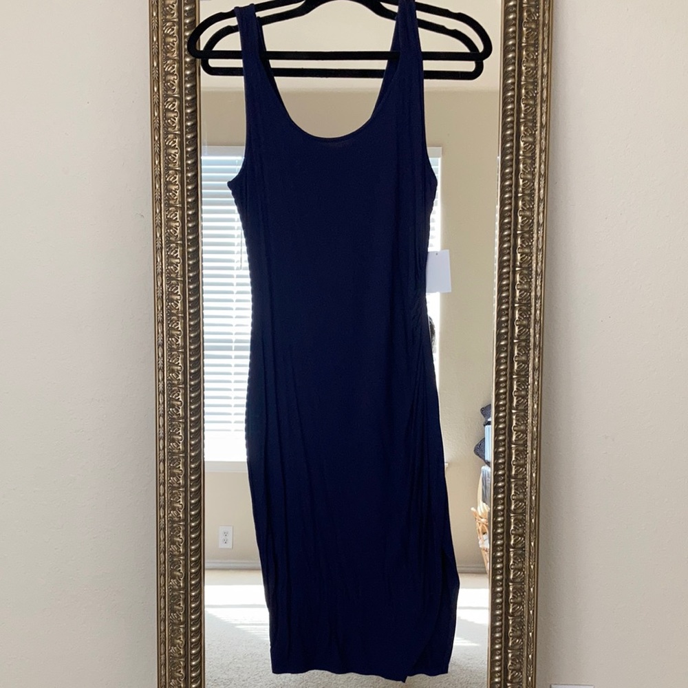 Navy midi dress